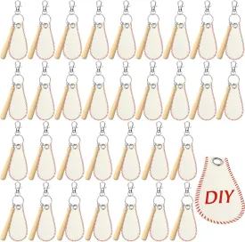 32 Set Baseball Luggage Tags for Suitcases,Wooden Baseball Bat Keychain,Travel Labels with Metal Ring,DIY Name ID Card,Softball Birthday Party Favor for Sublimation,Gifts