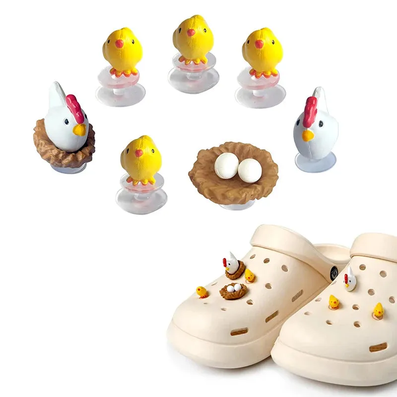 3D Shoe Charms Cute Chickens
