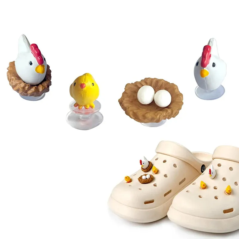 3D Shoe Charms Cute Chickens
