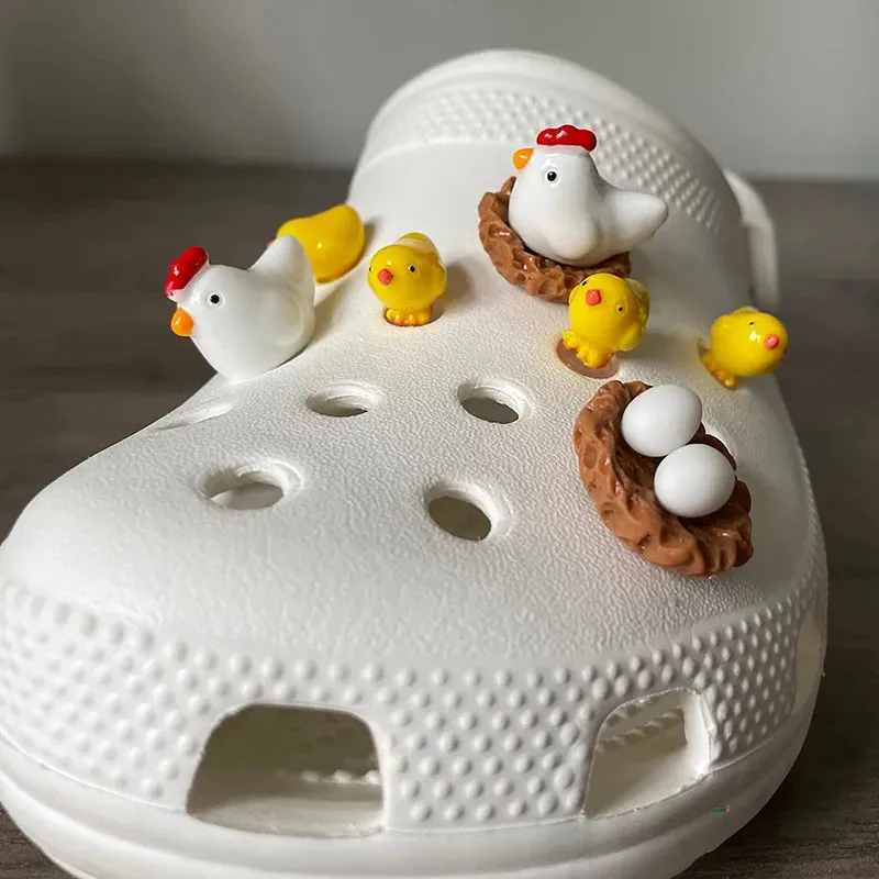3D Shoe Charms Cute Chickens