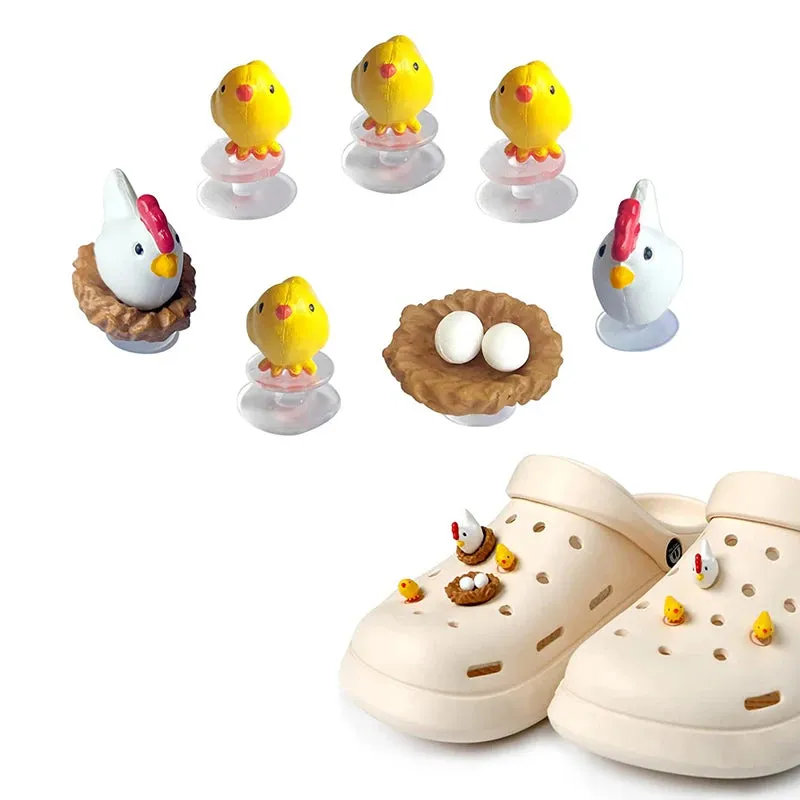 3D Shoe Charms Cute Chickens