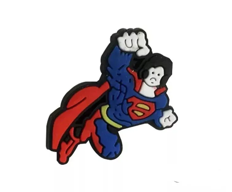 4 Pcs of Super Hero Superman & Batman Shoe Charms For Croc, Bracelet, Shoe