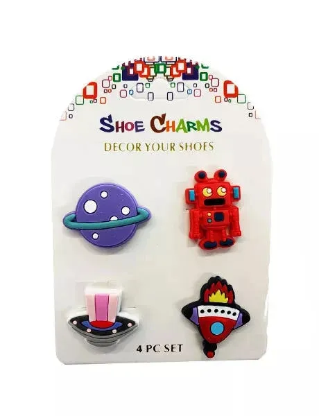4 Pcs Spacecraft Design Shoe Charms For Croc Bracelet Shoe
