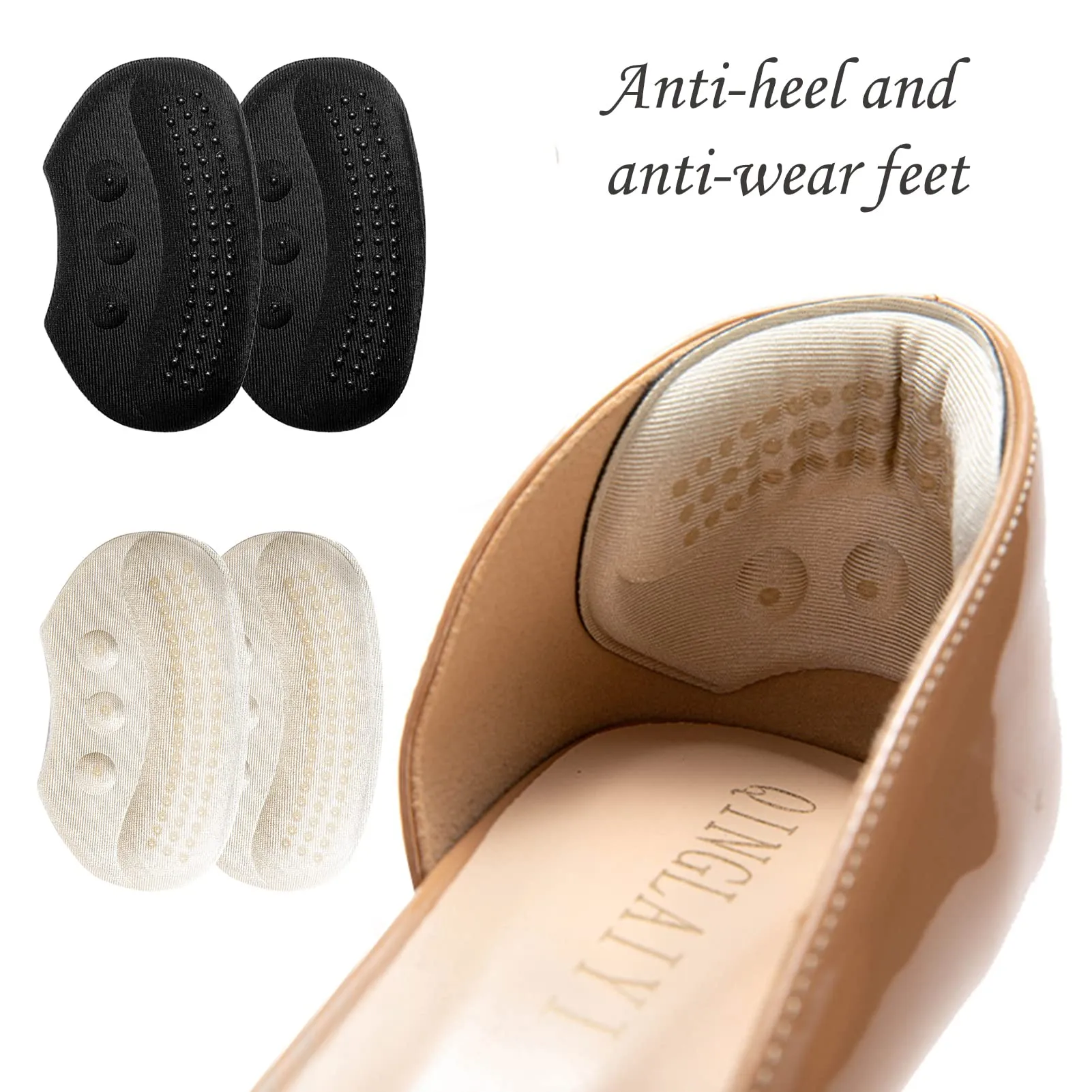 8 Pairs Heel Cushion Pads, Heel Grip Shoe Too Big Heel Pads Self Adhesive Shoe Insoles Shoe Pads for Women Men Comfort Heel Pain Relieve (3mm/6mm)