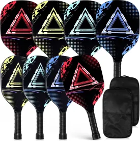 8 Pcs Paddles Set Compatible with Pickleball Wood Rackets Compatible with Pickleball 2 Carry Bags Lightweight Racquet with Ergonomic Grip for Players of All Levels Men Women