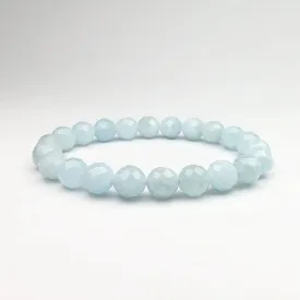 Aquamarine Faceted Beaded Bracelet