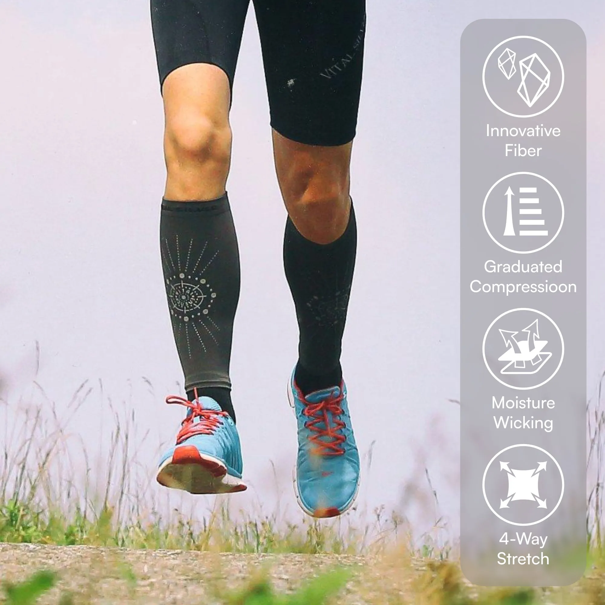 Bamboo Charcoal Calf/ Shin Sleeves (2PCS)