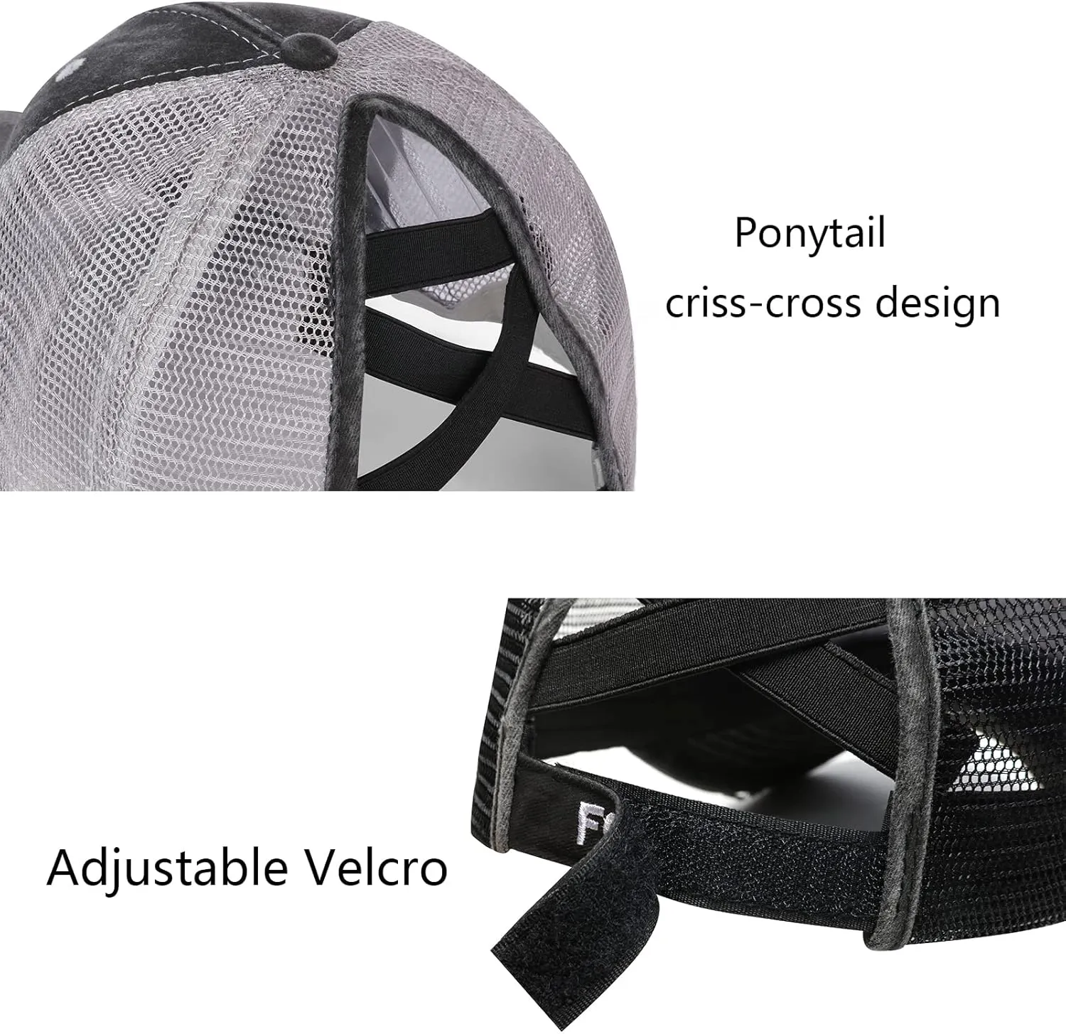 Baseball Cap Hot Criss Cross Ponytail Hat for Women Distressed Messy Bun Trucker Hat Pony Cap Hot Mess hat