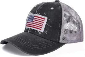 Baseball Cap Hot Criss Cross Ponytail Hat for Women Distressed Messy Bun Trucker Hat Pony Cap Hot Mess hat