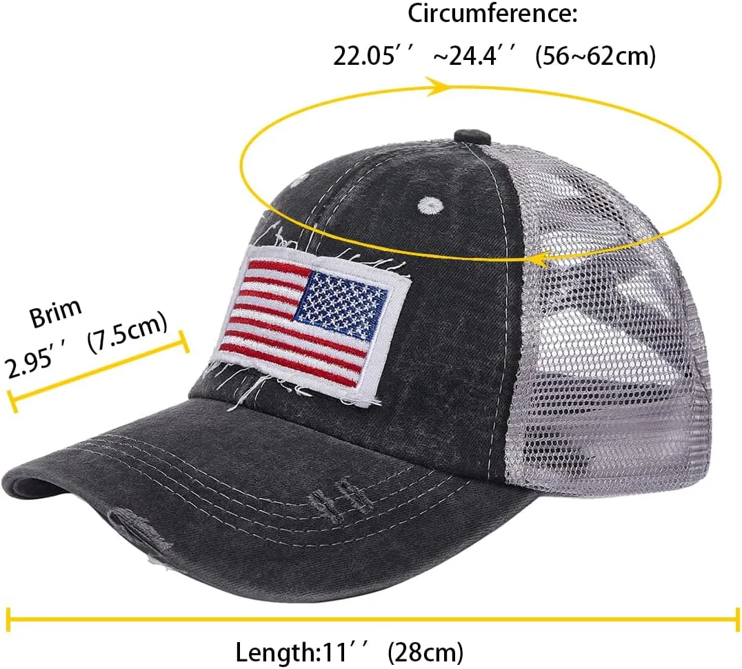 Baseball Cap Hot Criss Cross Ponytail Hat for Women Distressed Messy Bun Trucker Hat Pony Cap Hot Mess hat