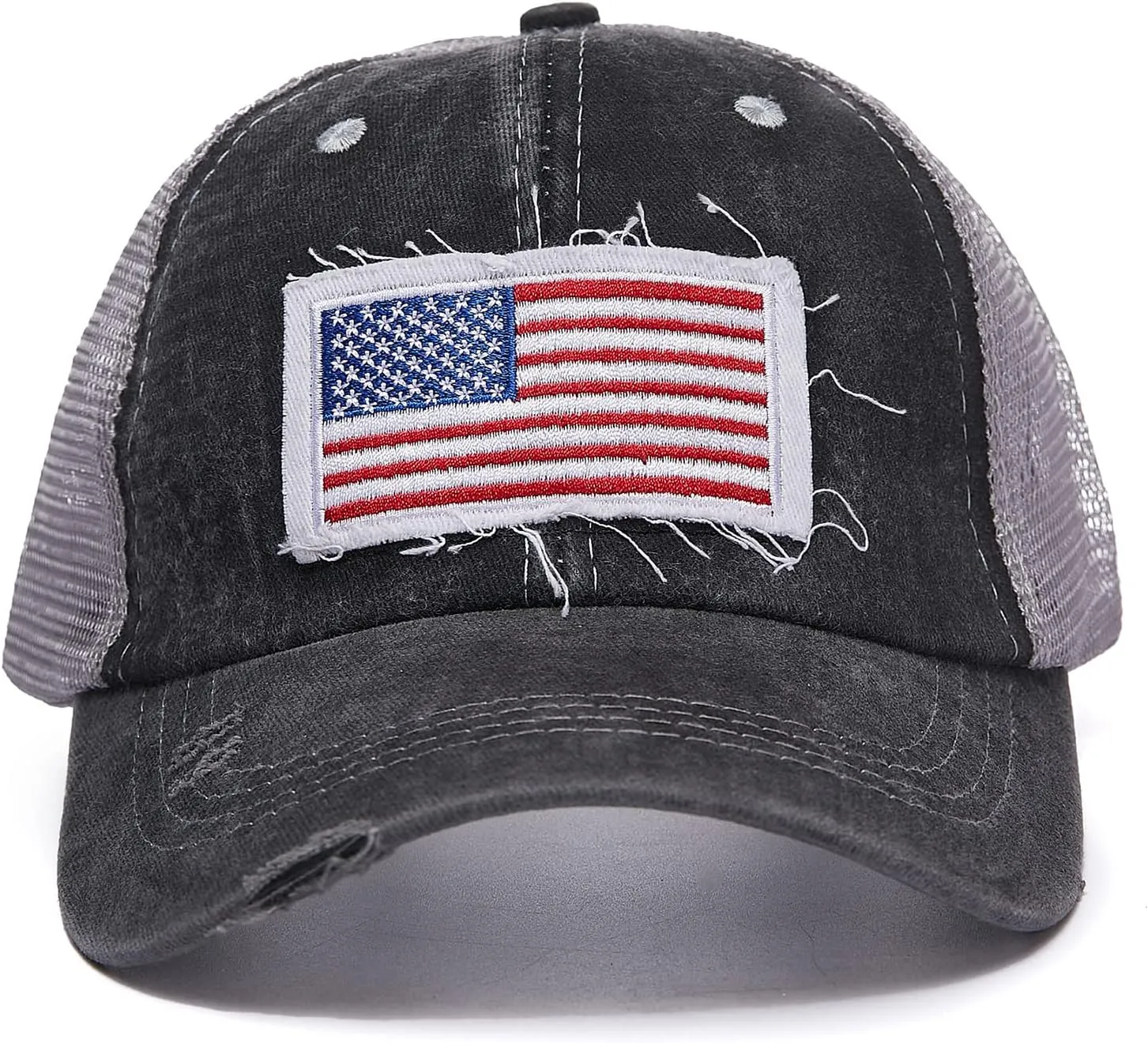 Baseball Cap Hot Criss Cross Ponytail Hat for Women Distressed Messy Bun Trucker Hat Pony Cap Hot Mess hat