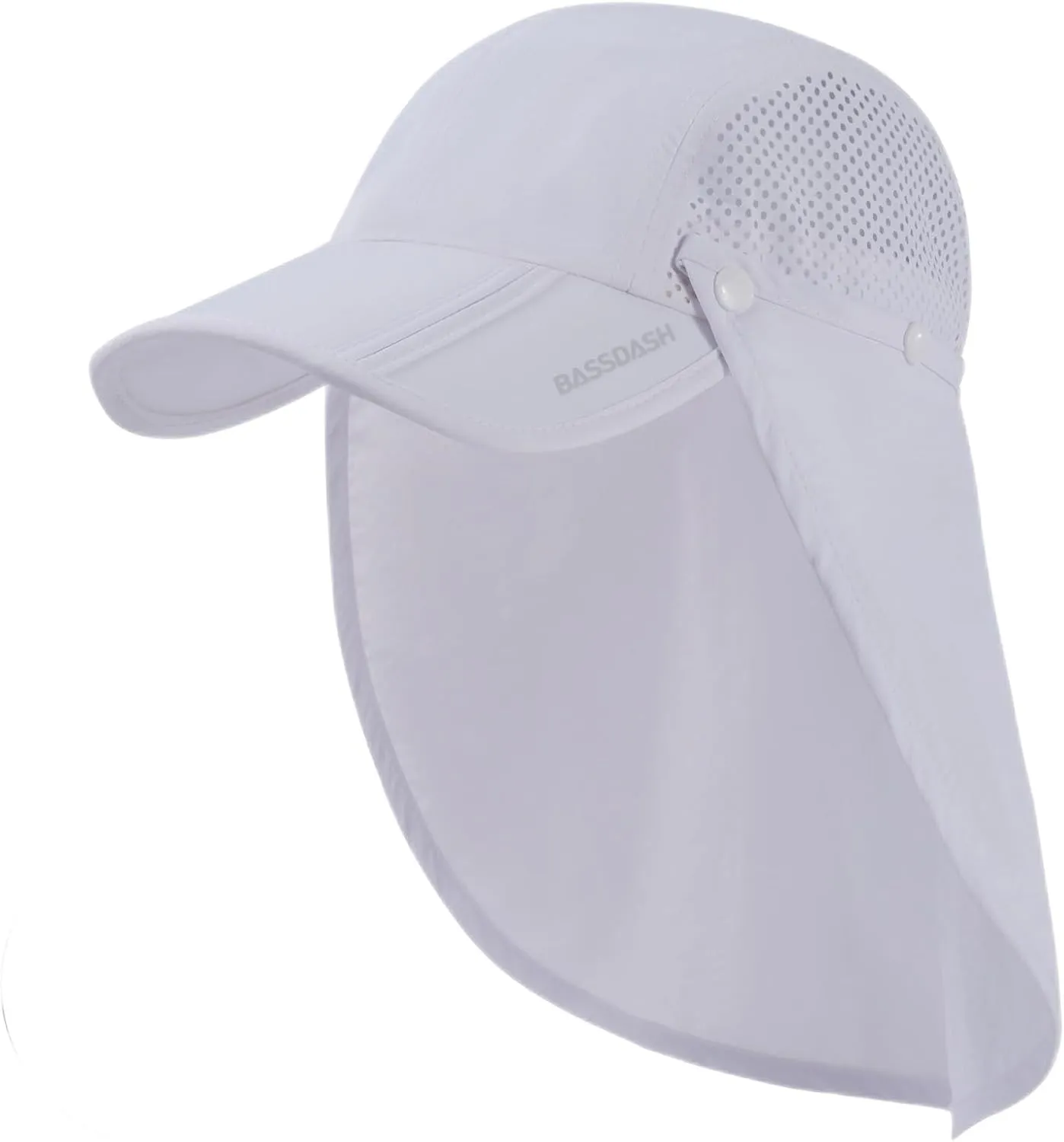 BASSDASH UPF 50  Foldable Fishing Hat Baseball Cap with Removable Neck Flap Portable for Men Women Golf Hiking