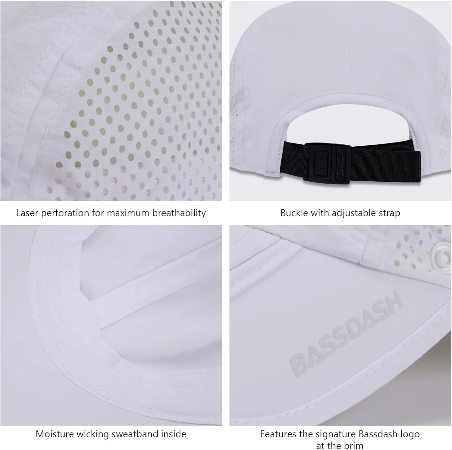 BASSDASH UPF 50  Foldable Fishing Hat Baseball Cap with Removable Neck Flap Portable for Men Women Golf Hiking