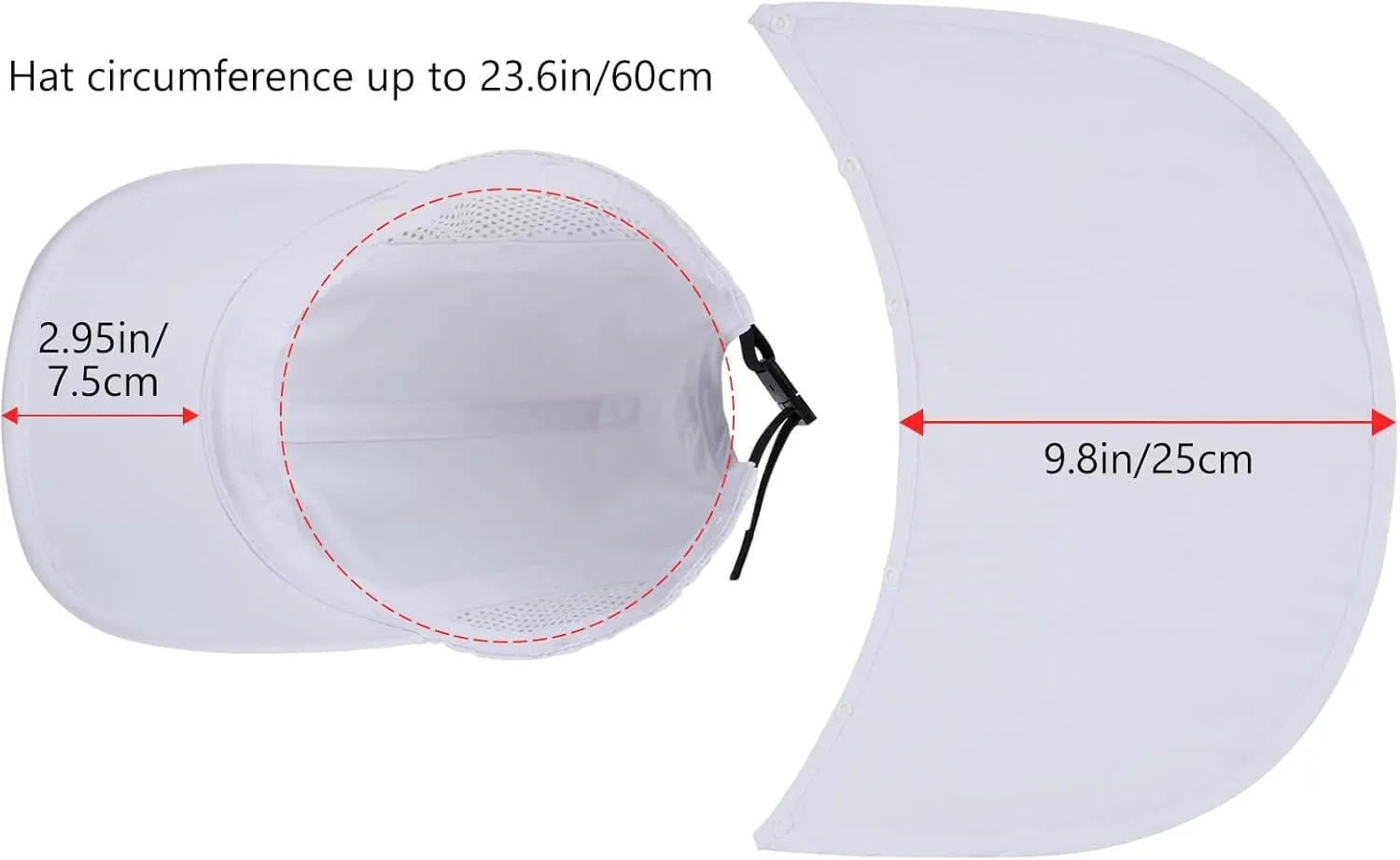 BASSDASH UPF 50  Foldable Fishing Hat Baseball Cap with Removable Neck Flap Portable for Men Women Golf Hiking