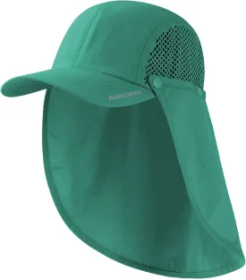 BASSDASH UPF 50  Foldable Fishing Hat Baseball Cap with Removable Neck Flap Portable for Men Women Golf Hiking