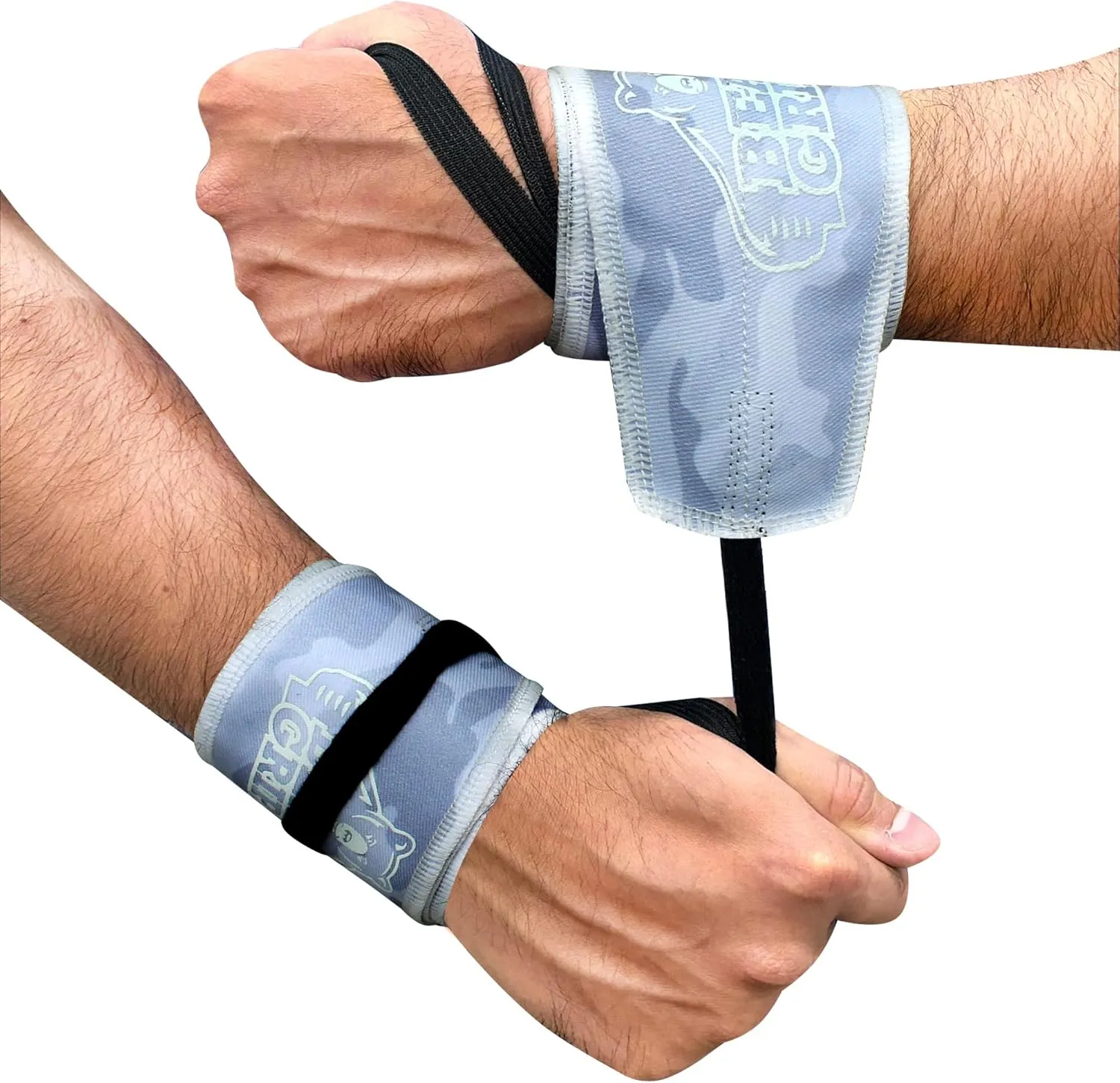 Bear Grips Strength Wraps, Adjustable Wrist Support for Weightlifting, Olympic Lifting, WOD, Calisthenics, Body Weight, Cross Training, Functional Fitness - for Men, and Women - Pair