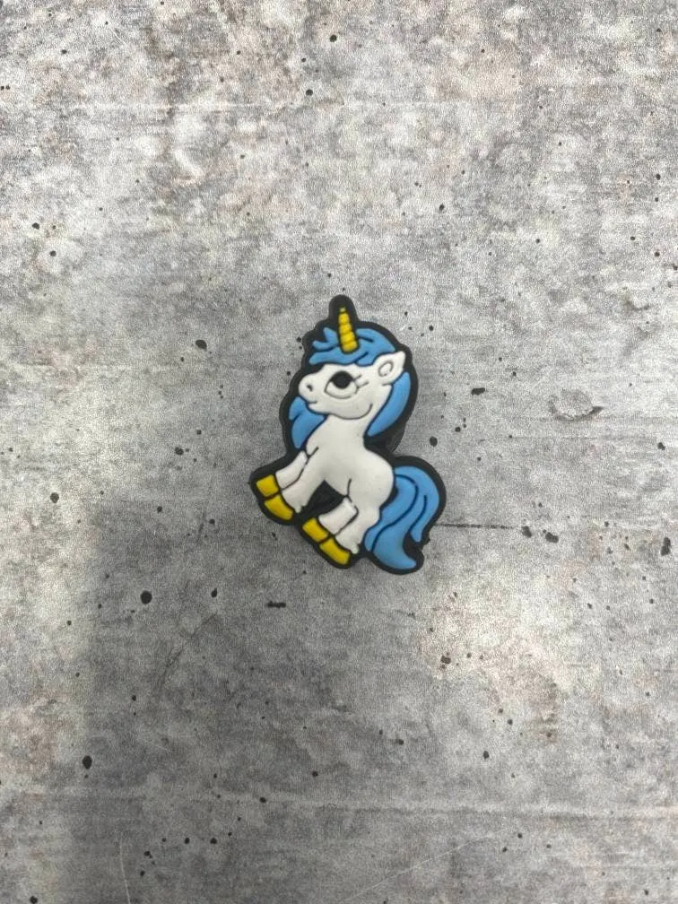 Blue & White, "Unicorn" 1-pc Charm for Crocs; Symbolic Statement Charms for Clogs;  Cute Charm for Shoes and Silicone Bracelets