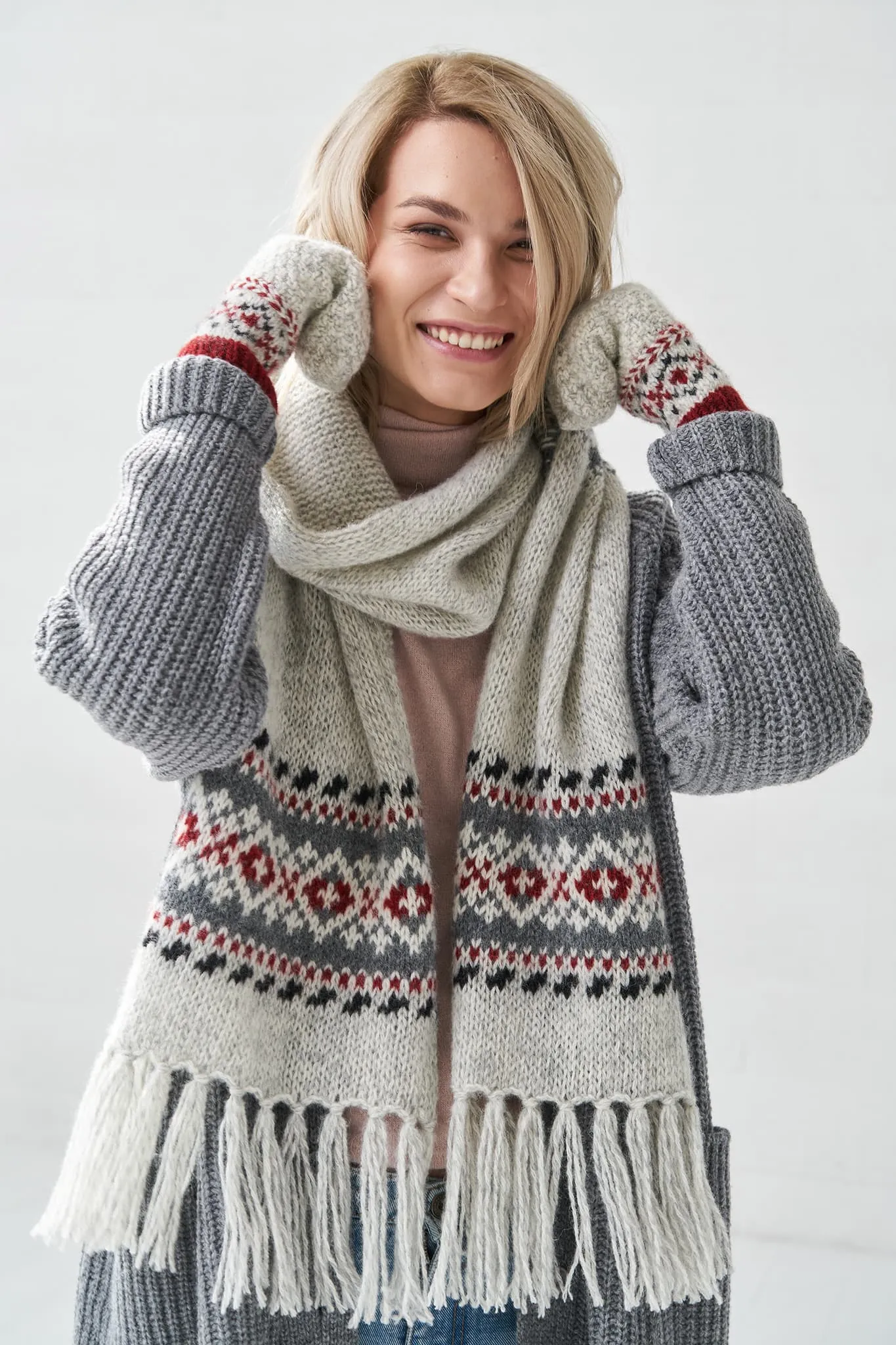 Brushed wool scarf