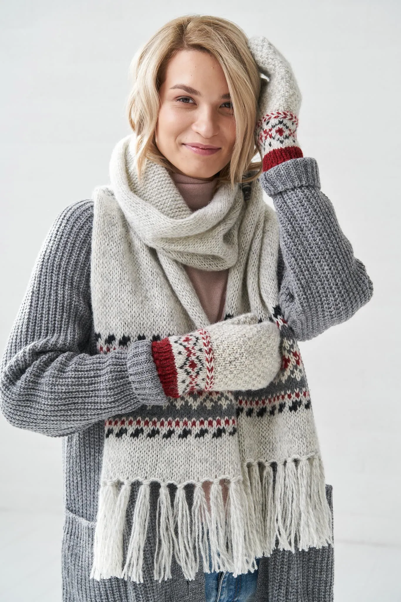 Brushed wool scarf
