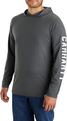 Carhartt Men's 106654 Force Relaxed Fit Midweight Long-Sleeve Logo Gra