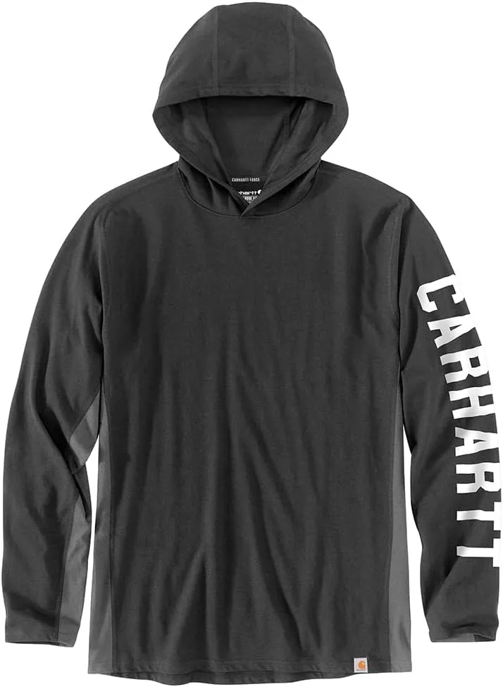 Carhartt Men's 106654 Force Relaxed Fit Midweight Long-Sleeve Logo Gra