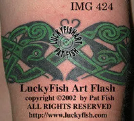 Celtic Knot Dragon Tattoo with Dueling Dragon Design