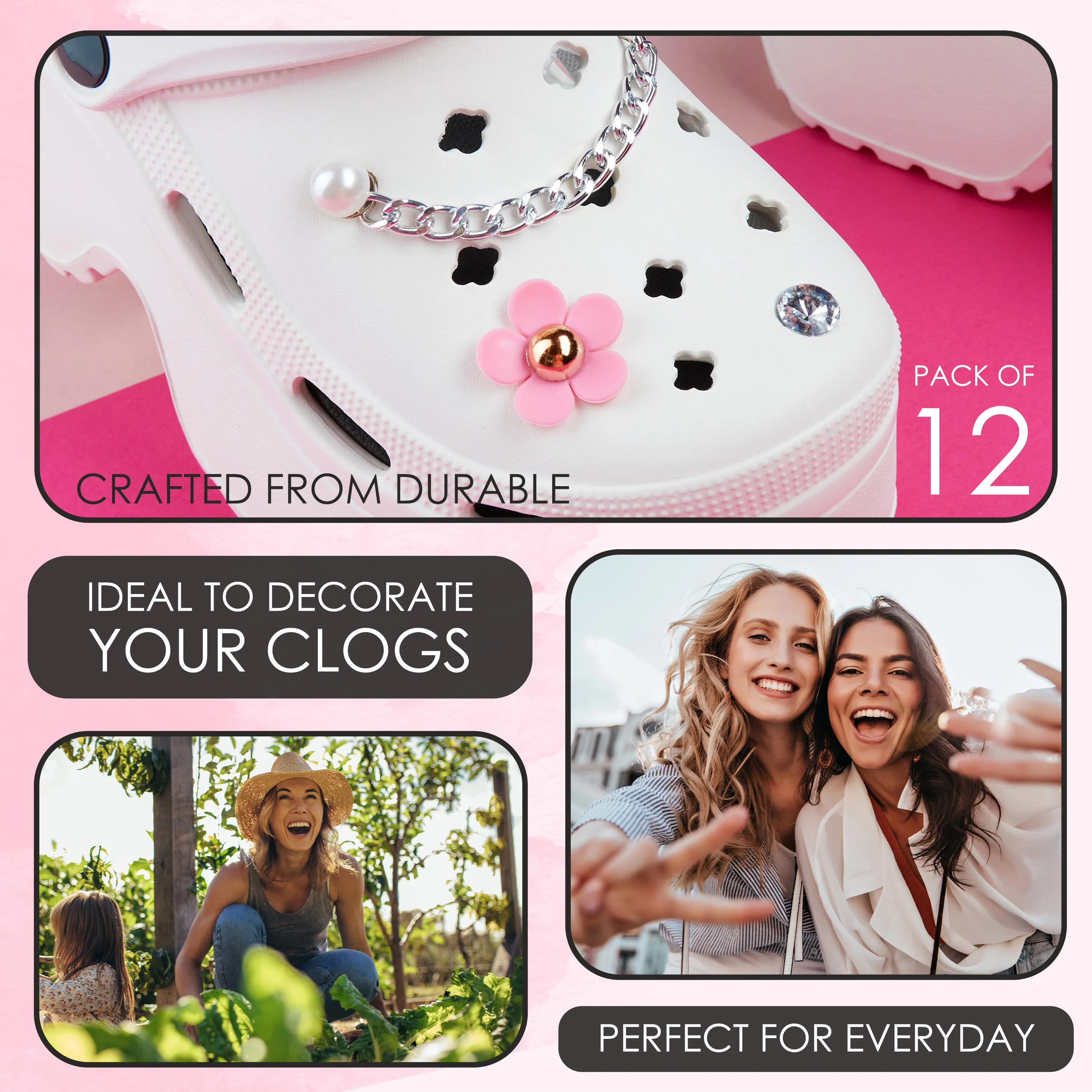 CityComfort Clog Charms, Mixed Shoe Decoration Charms - Multi