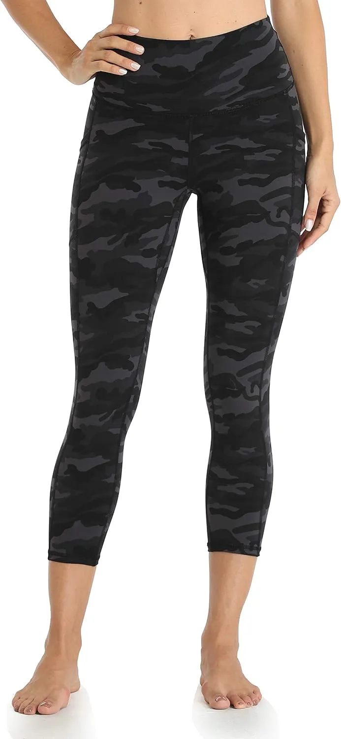 Colorfulkoala Women's High Waisted Yoga Capris 21" Inseam Leggings with Pockets