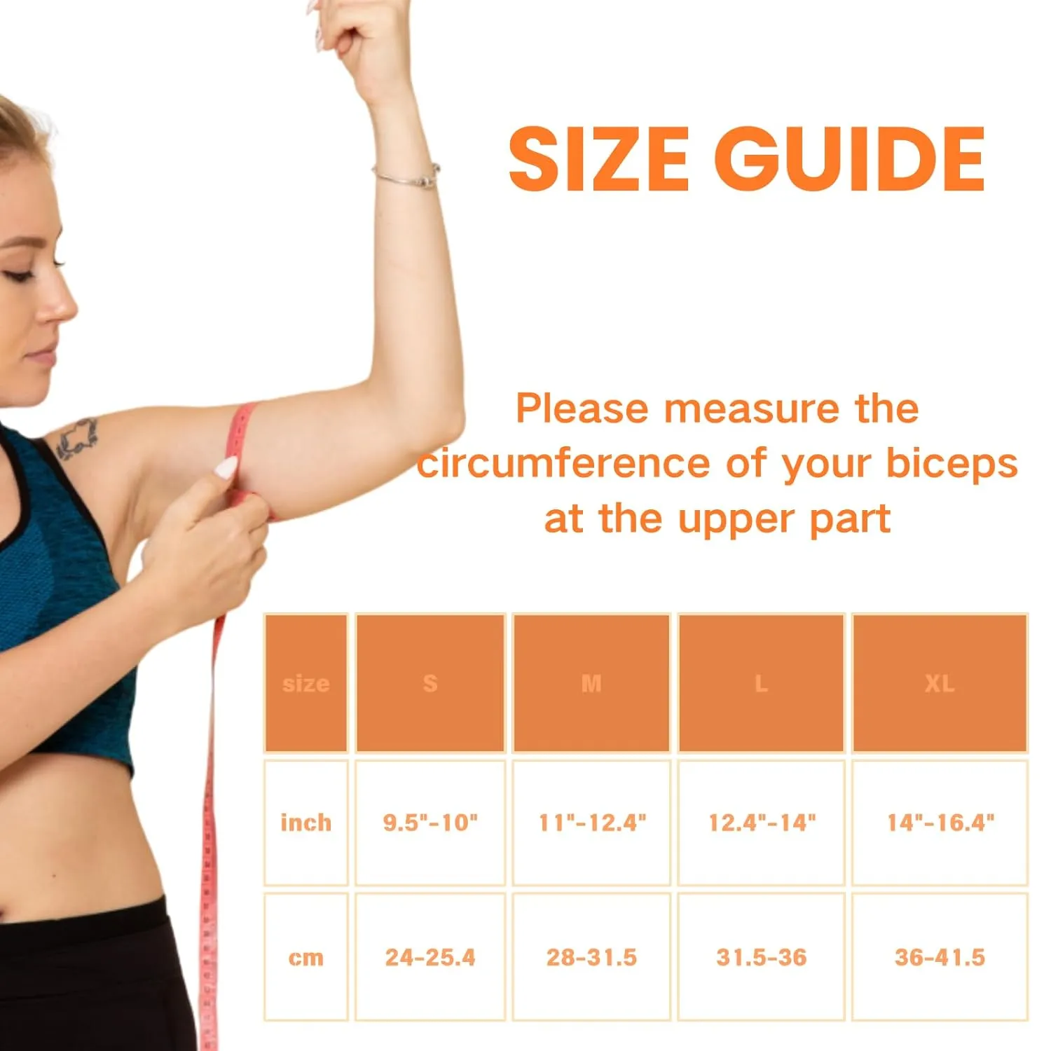Copper Bicep Compression Sleeve 1 Pair,Bicep Tendonitis Brace,Triceps Sleeves for Upper Arm Support,Weightlifting,Fit for Men and Women (GOLD, Large)