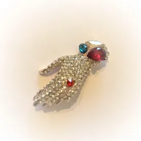 Crystal Hand Brooch