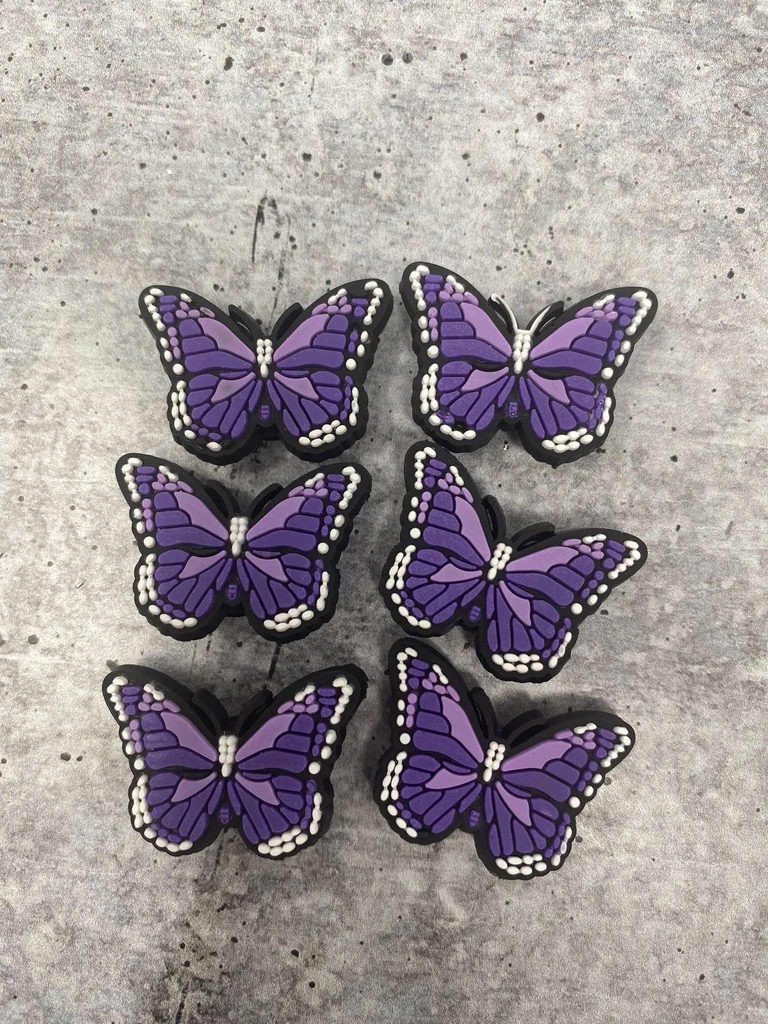 Cute, 1-pc Purple "Butterfly" Croc Charm; Charms for Girls & Nurses; Trendy Rubber Charm for Shoes and Silicone Bracelets, Glam Shoe Decor
