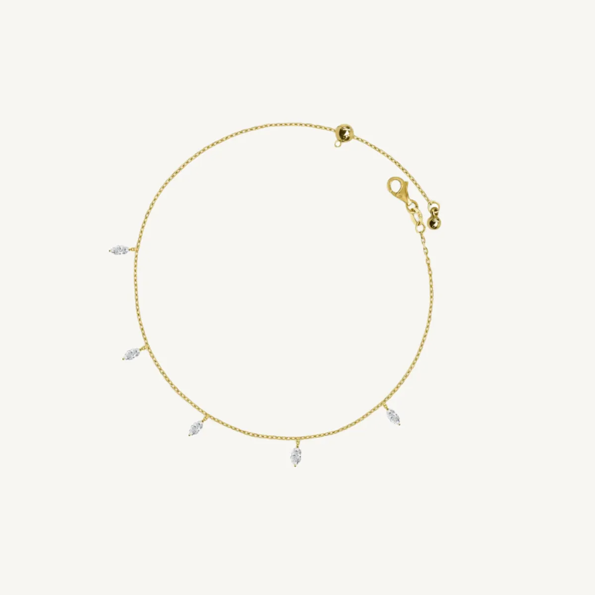 Dangling Marquise Diamond Anklet