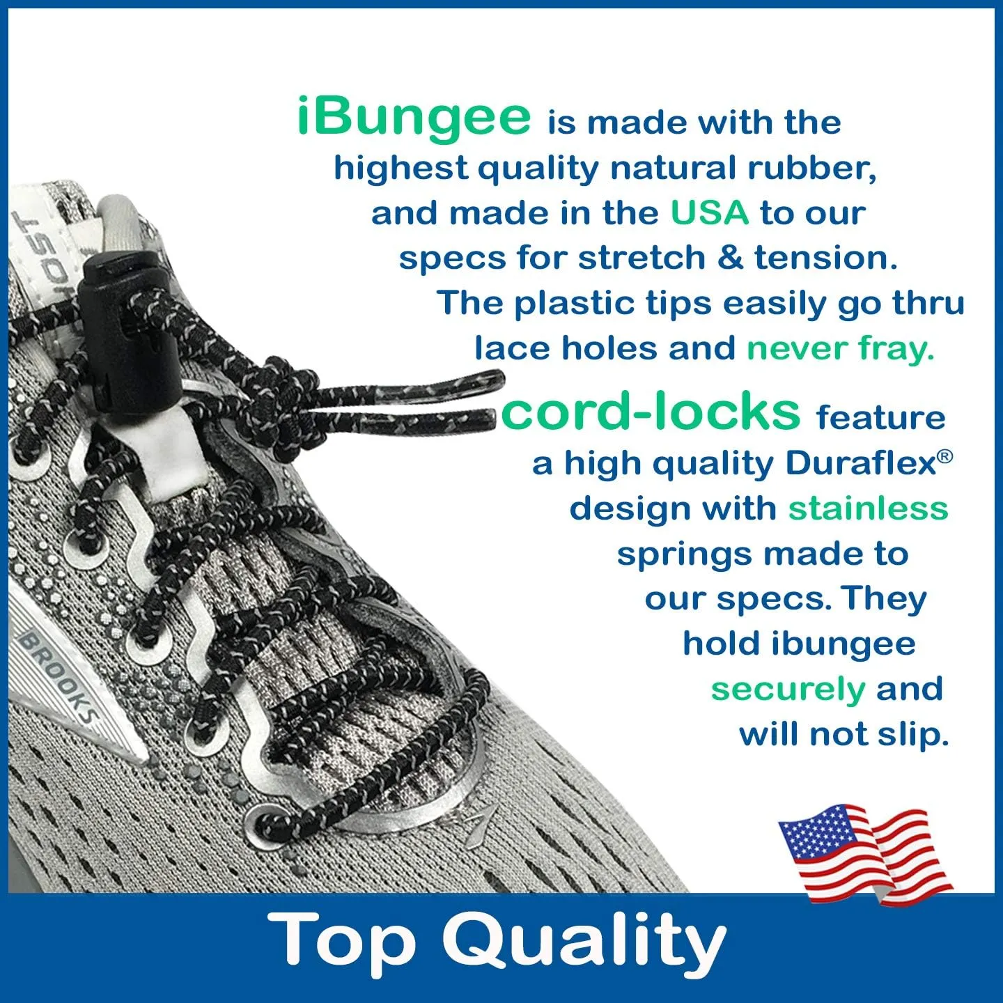 (Elastic No Tie Shoelaces (Made in the USA)