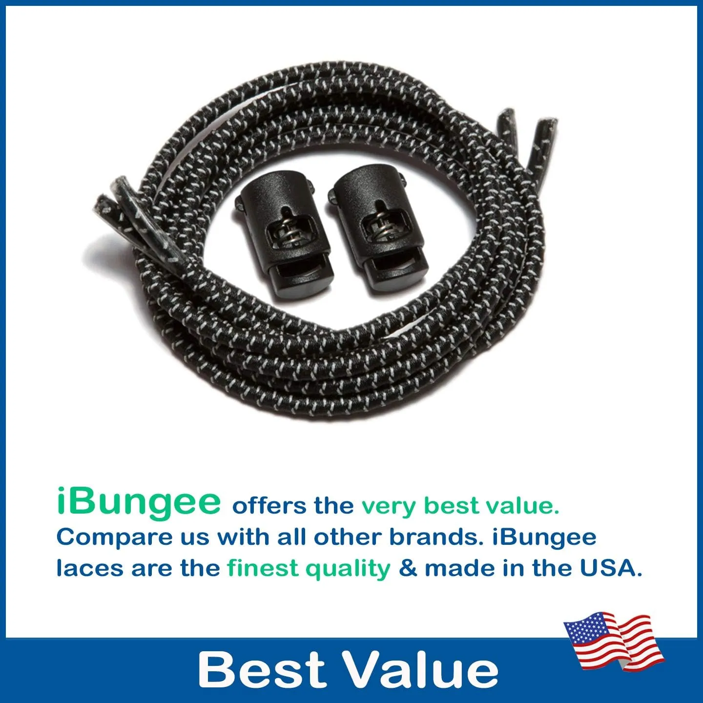 (Elastic No Tie Shoelaces (Made in the USA)