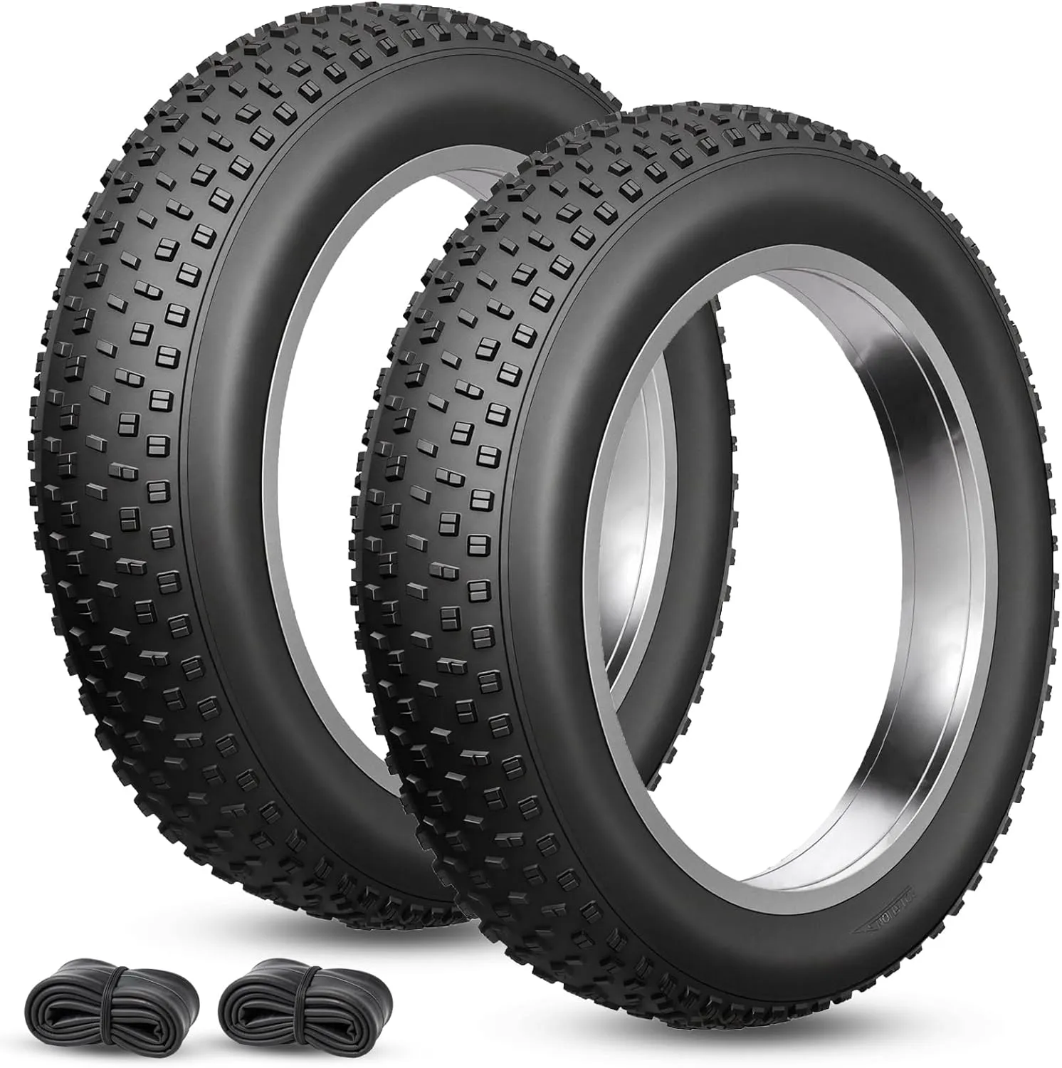 Fat Tire Electric Bike Tire 20x4.0 2-Pack All Terrain Puncture Proof Ebike Tires with Deep Tread, Wear-Resistant for Snow/Sand/Beach/Off-Road - Compatible with 20 Inch Fat Tire Bikes