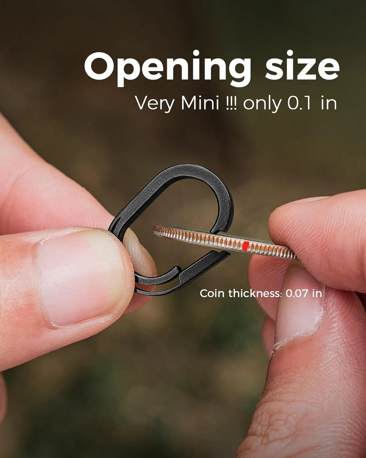 FEGVE Titanium Mini Key Chain Rings with 2 Stainless Steel Spilt Rings for Home Keys Bag Pendant