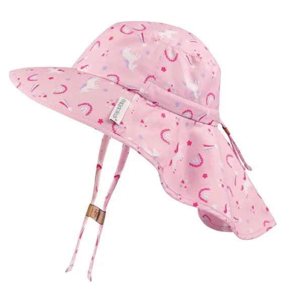 FlapJackKids Kids UPF50  Sun Hat with Neck Cape - Unicorn