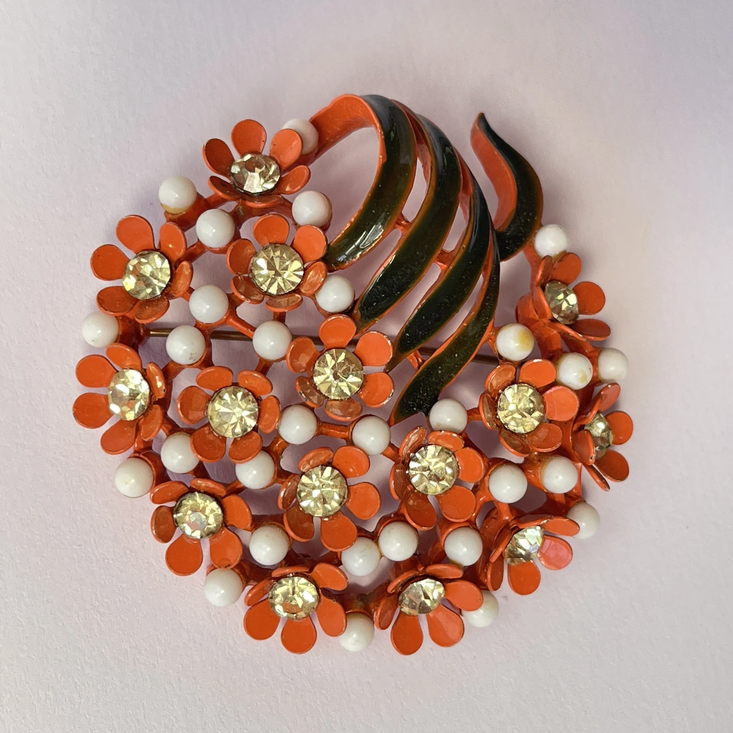 Floral Mid Century Vintage Brooch