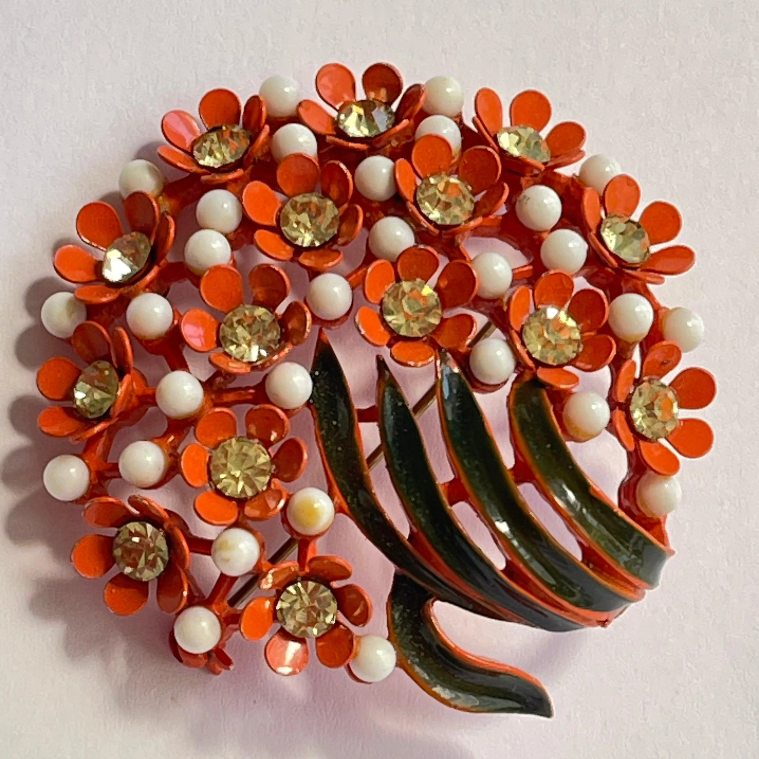 Floral Mid Century Vintage Brooch