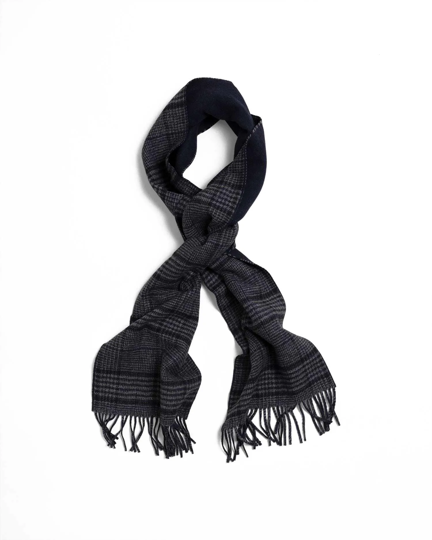 GANT Glen Check Wool Scarf Grey