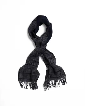 GANT Glen Check Wool Scarf Grey