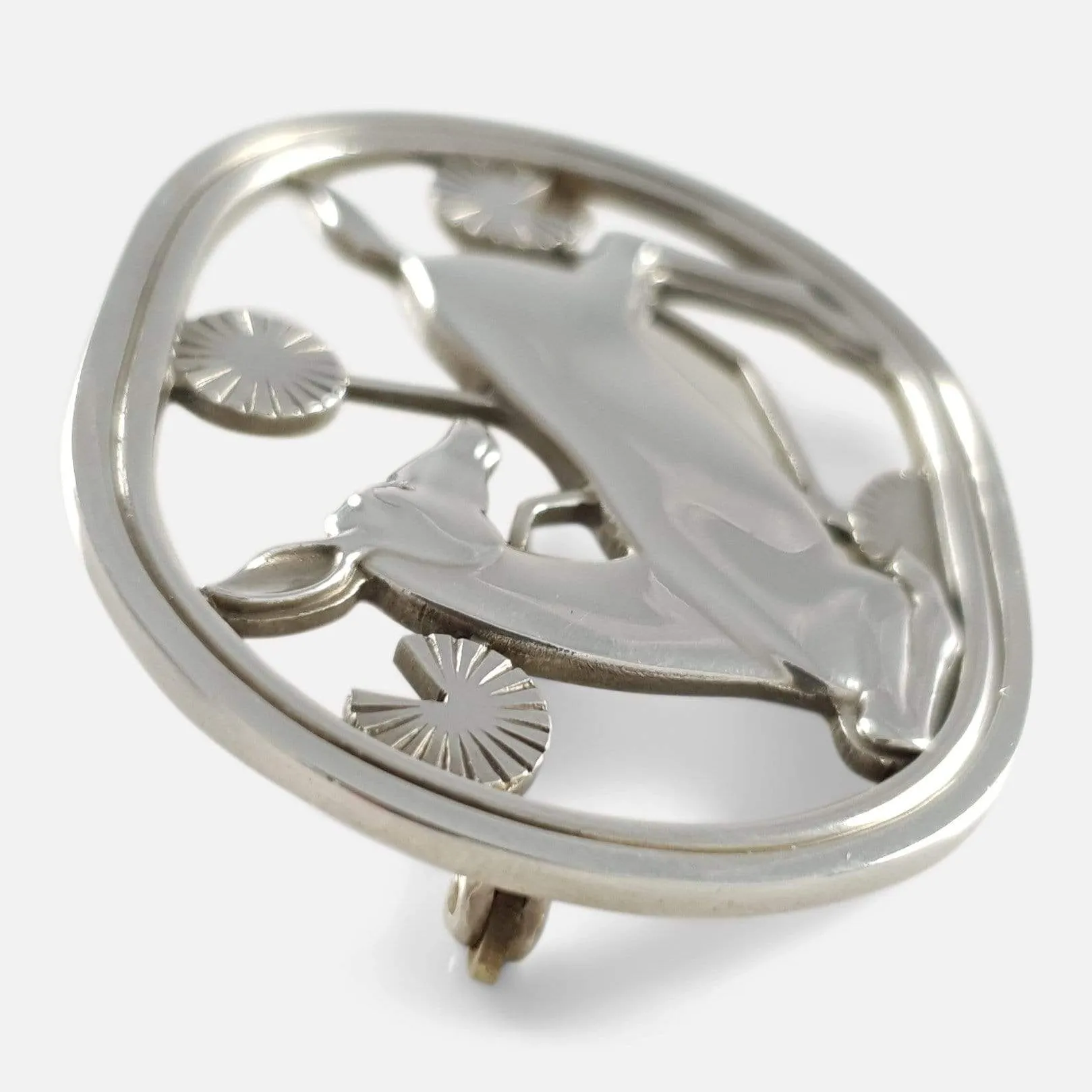 Georg Jensen Danish Silver Brooch #256, 1969