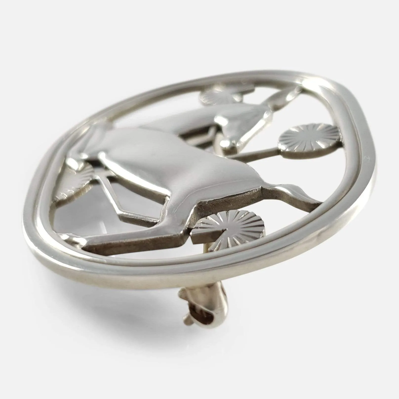 Georg Jensen Danish Silver Brooch #256, 1969