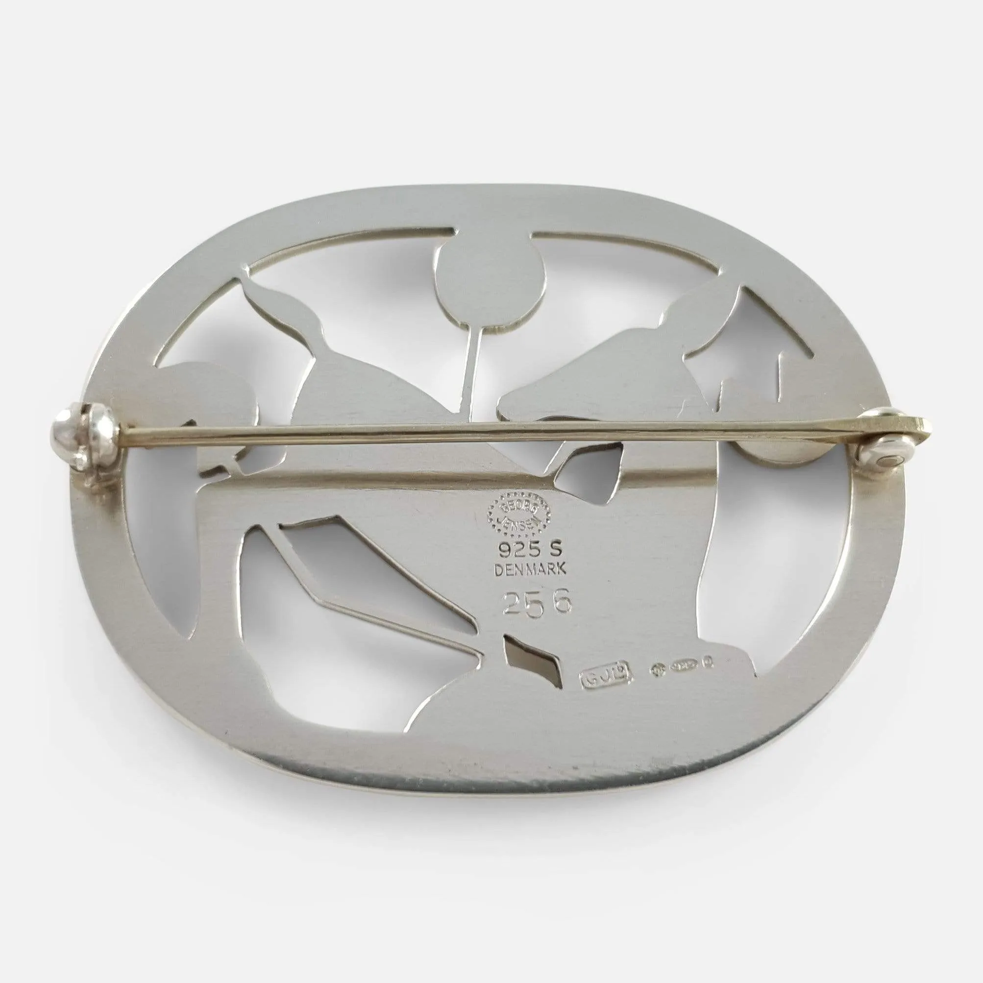 Georg Jensen Danish Silver Brooch #256, 1969