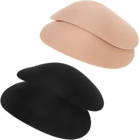 Healvian 2 Pairs Sponge Shoulder Pads-Silicone Glue on Inside,Glue Adhered &,Invisible Enhancer Shoulder Pads,Women Clothing Anti-Slip Shoulder Push-Up Pads,Breathable Shoulder Enhancer