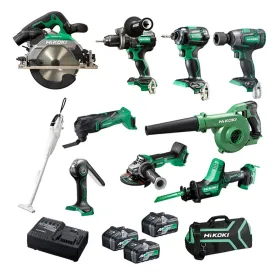 HiKoki KC18D10P2(HRZ) 10 Piece 18V Cordless Brushless Combo Kit