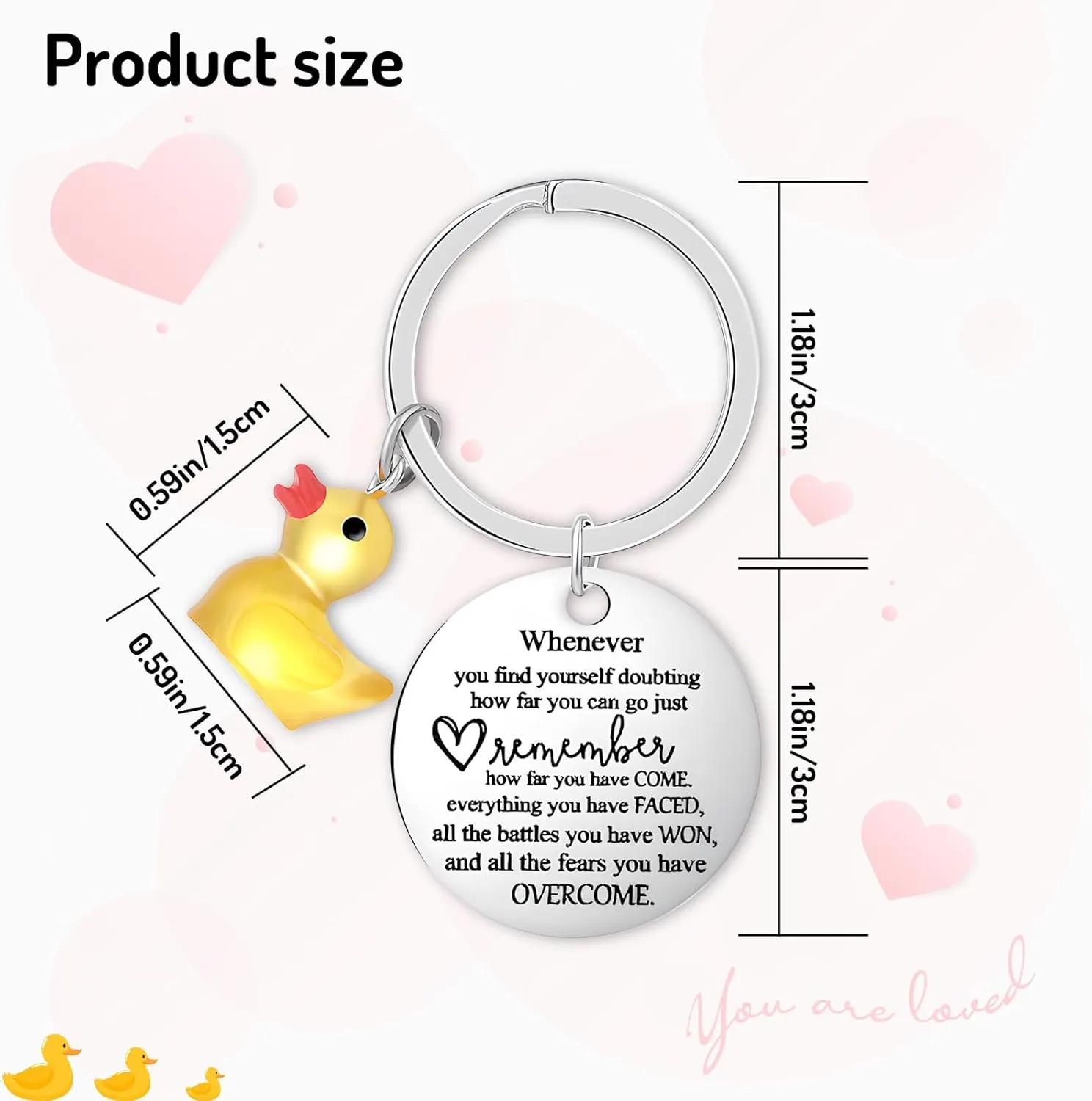 Inspirational Keychain Funny Ducking Key Chain Lucky Duck Charms Novelty Gifts