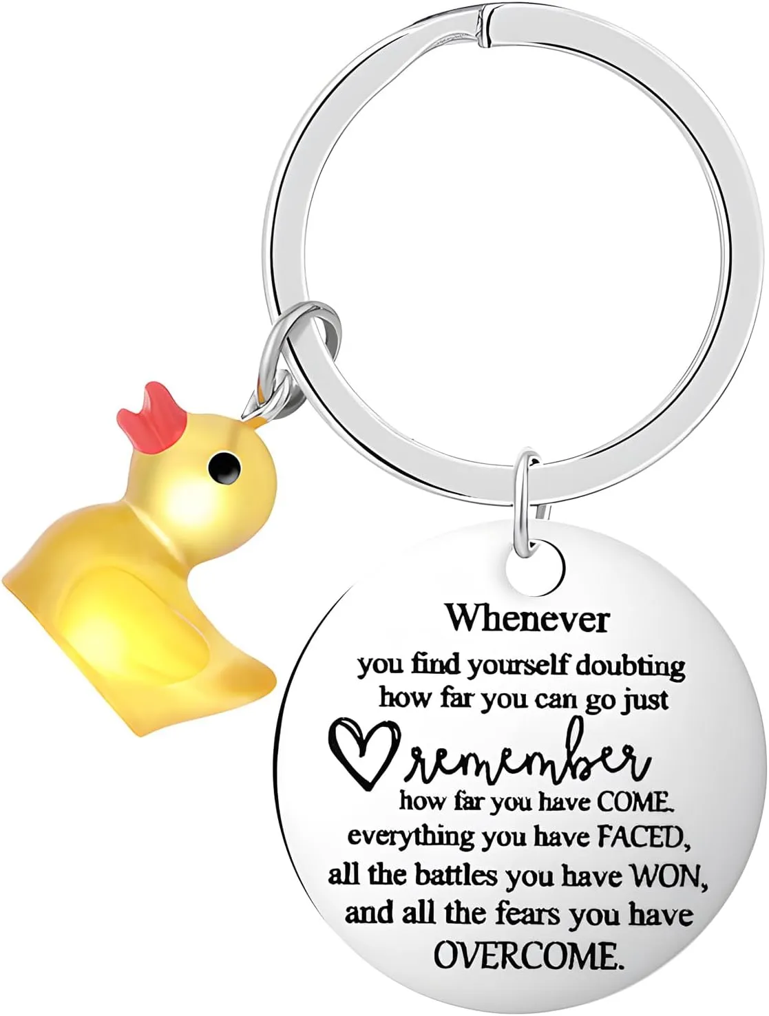 Inspirational Keychain Funny Ducking Key Chain Lucky Duck Charms Novelty Gifts