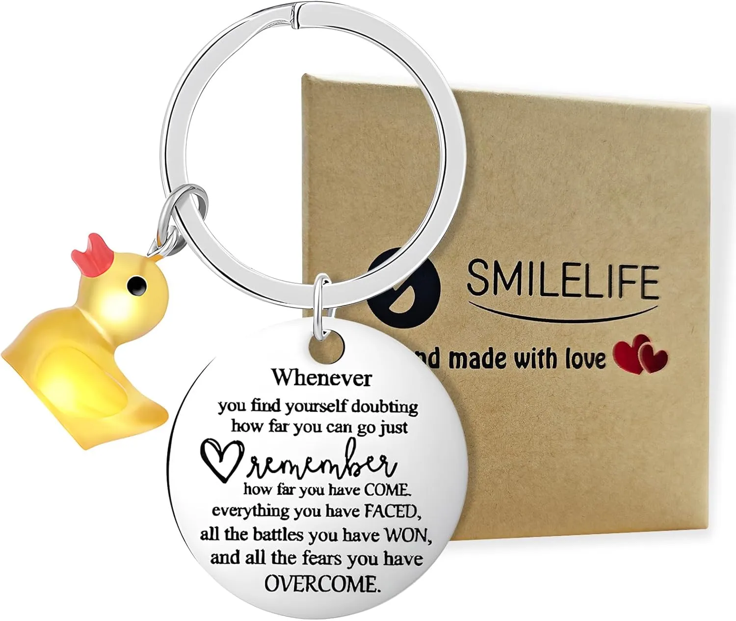Inspirational Keychain Funny Ducking Key Chain Lucky Duck Charms Novelty Gifts