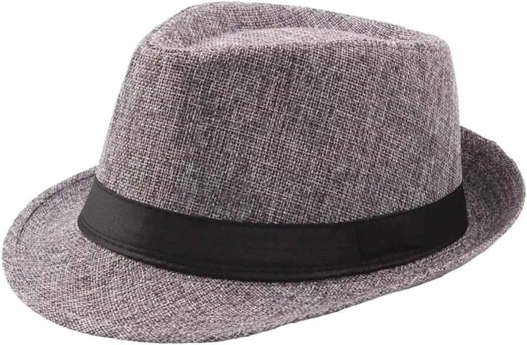 Jazz Fedora Hat Panama Hat Men Vintage Top Hat Men's Fashion Jazz Cap, Fits Head Circumference 56-58cm/22-22.83"
